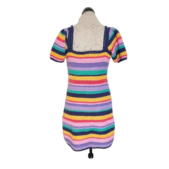 Farm Rio Anthropologie Dress XS Sweater Knit Mini Bohemian Southwestern Boho - Picture 4 of 16